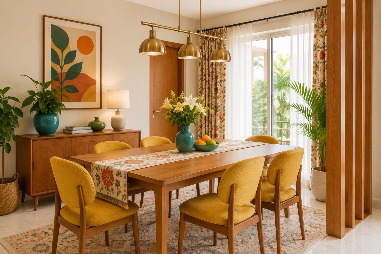 Classic Dining Room Design with Warm Wood Table | Interior Design Idea by IndecSpace