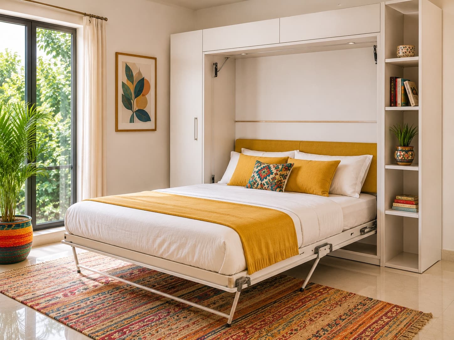 Space Saving Murphy Bed with Fold-Down Desk | Interior Design Idea by IndecSpace