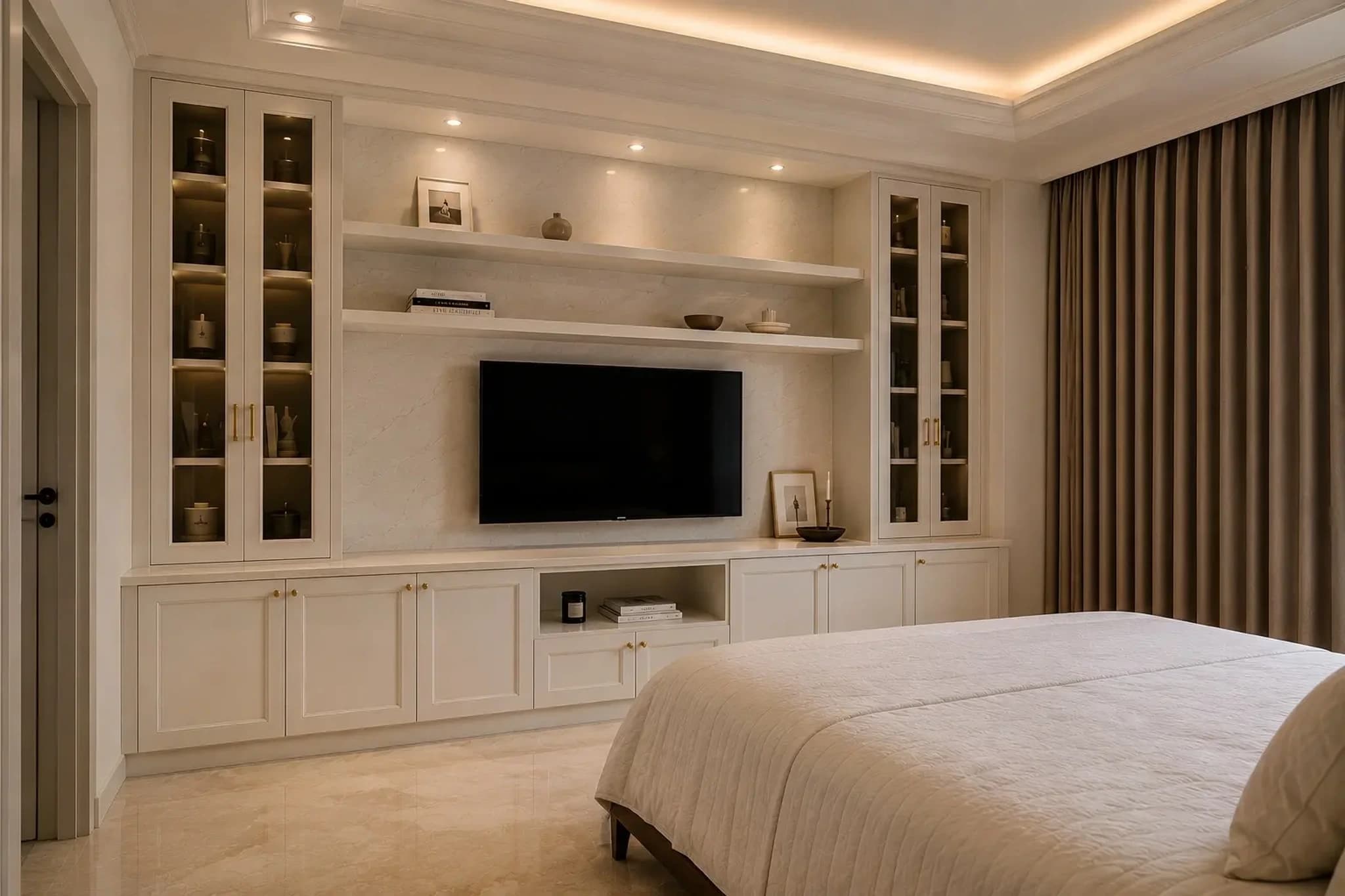 Modern Classic 3BHK Residence with Warm Beige & Walnut Interiors — gallery 2 | IndecSpace