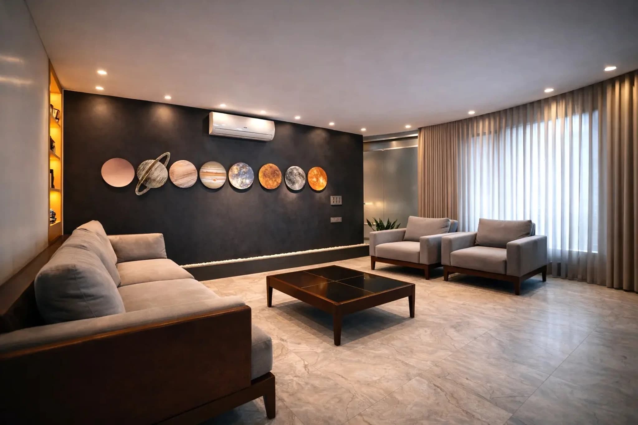 Modern office reception interior design Ghaziabad by IndecSpace