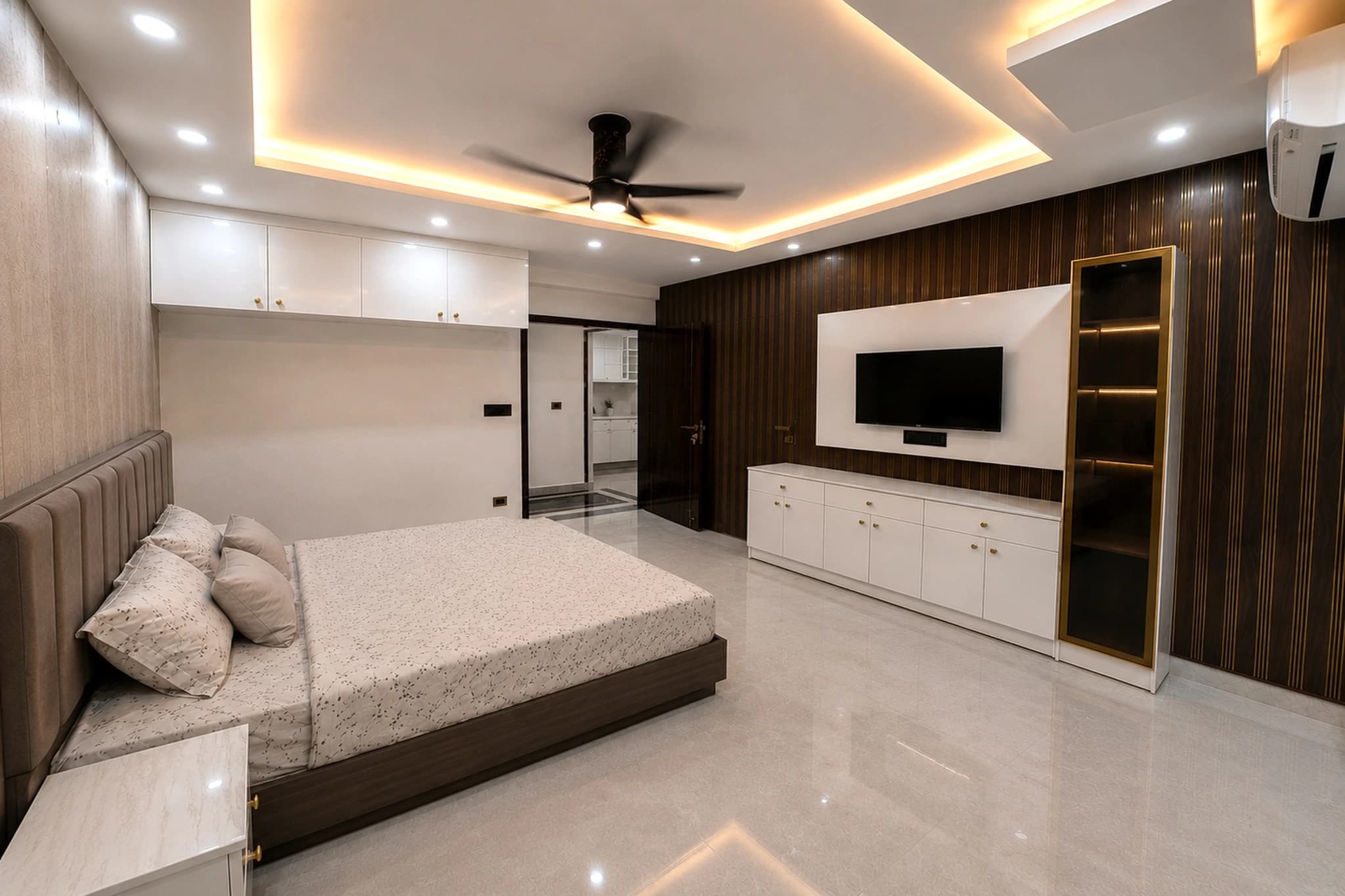 Modern Luxury 3BHK Residence with Elegant White & Gold Interiors — gallery 1 | IndecSpace