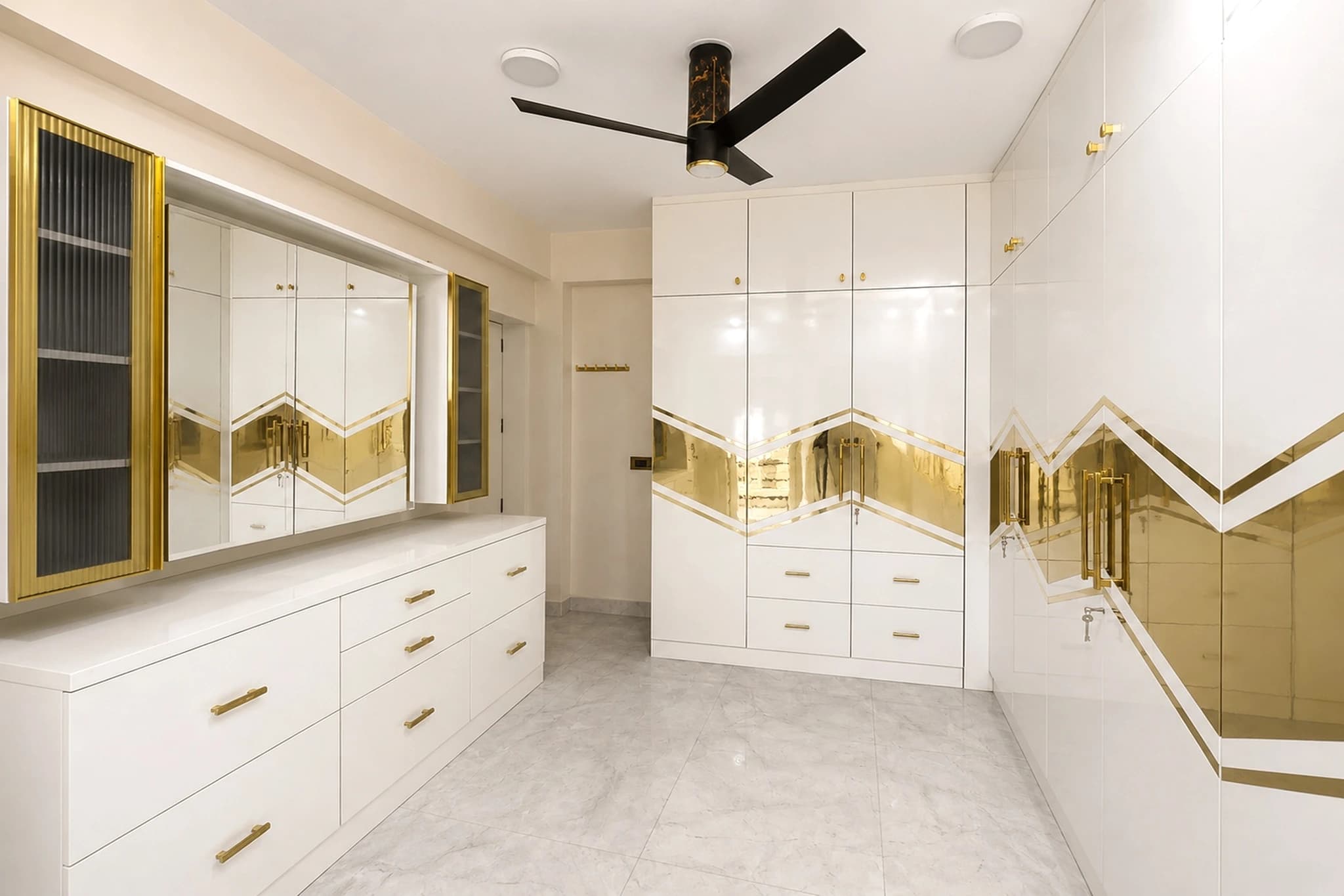 Modern Luxury 3BHK Residence with Elegant White & Gold Interiors — gallery 2 | IndecSpace