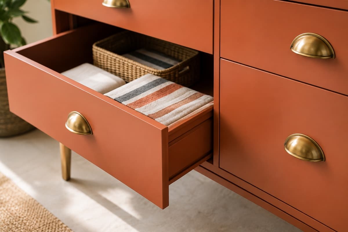 Storage furniture drawer detail by IndecSpace