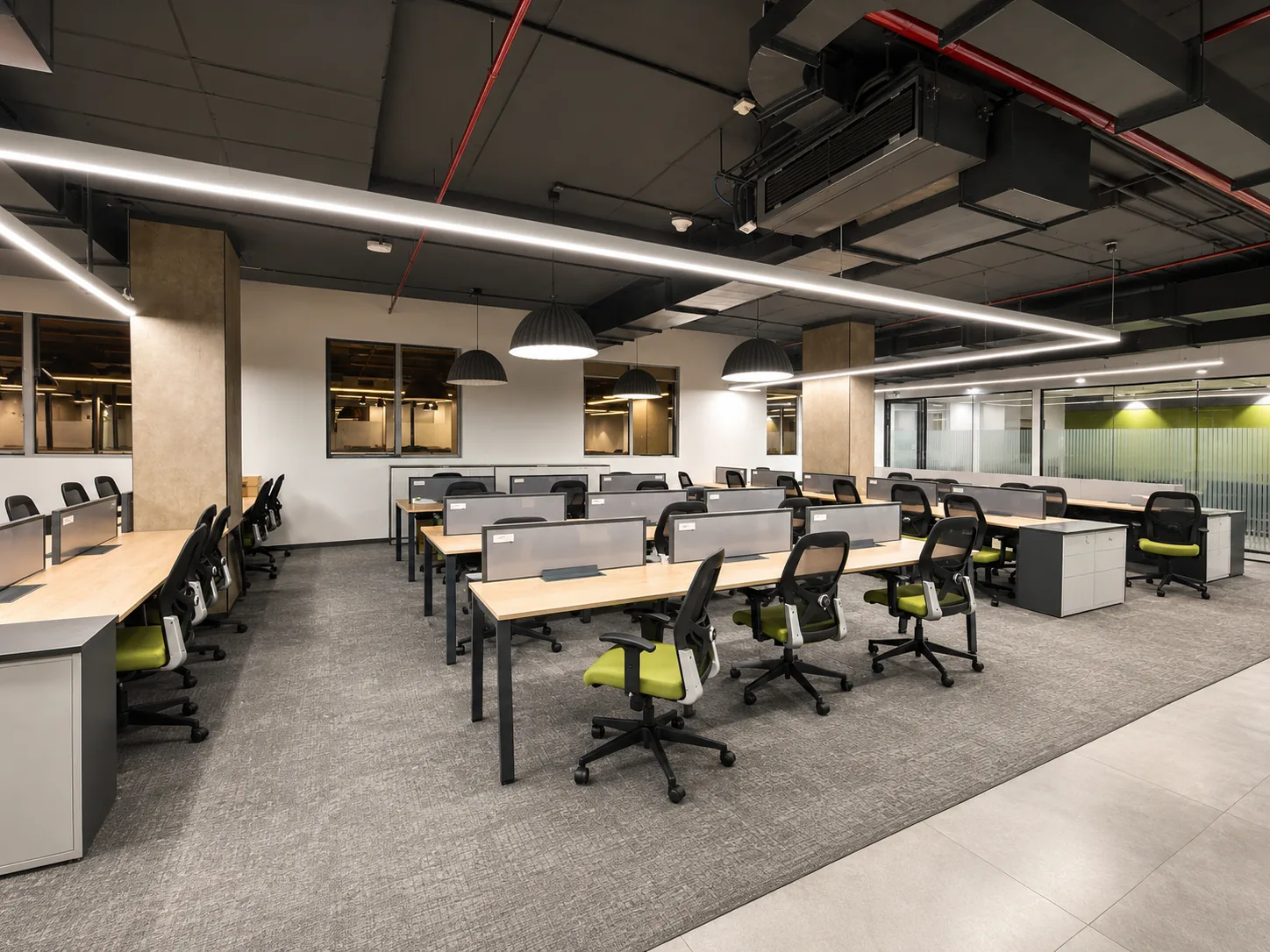 Corporate Office Workstation Bay Interior by IndecSpace