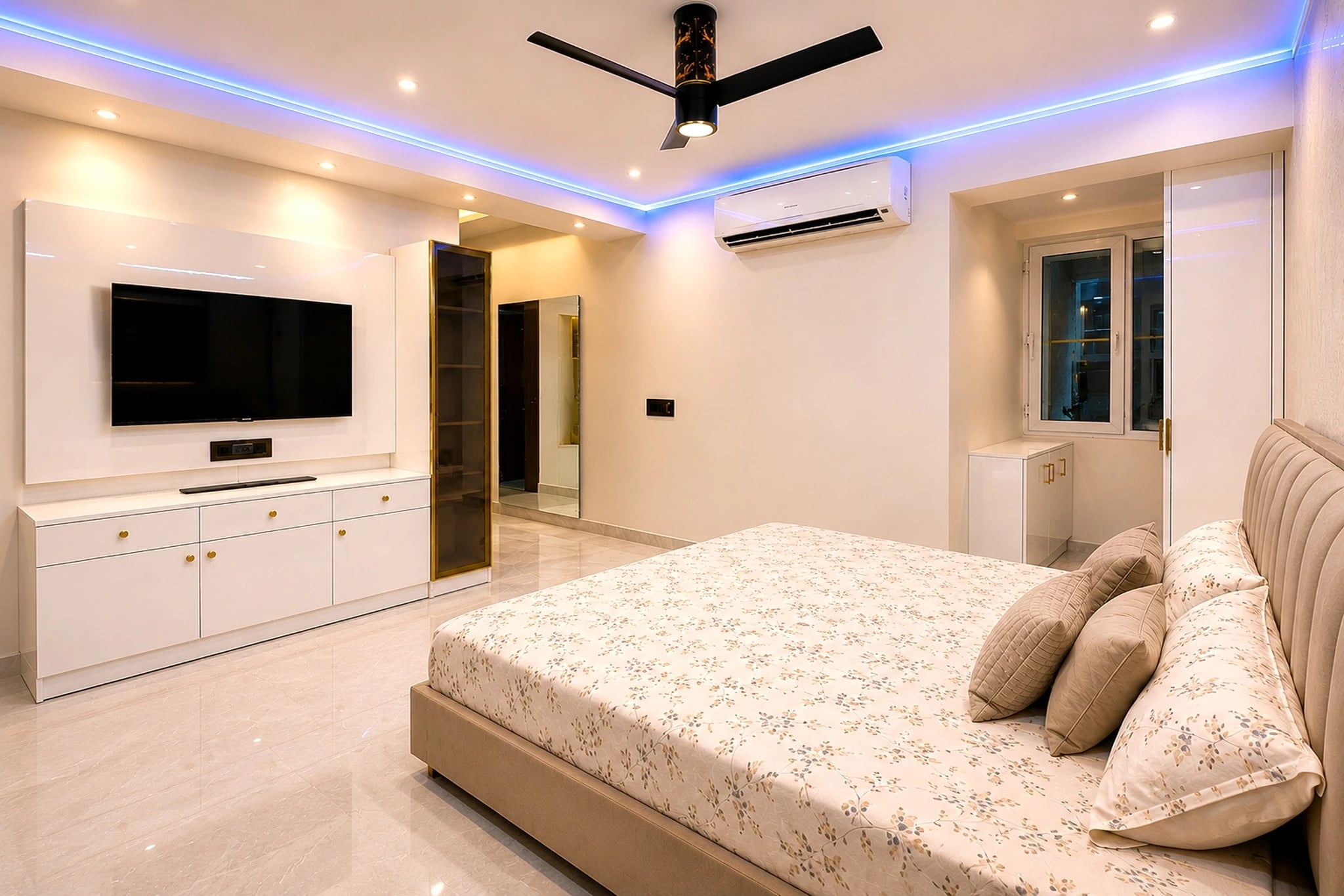 Modern Luxury 3BHK Residence with Elegant White & Gold Interiors — gallery 5 | IndecSpace