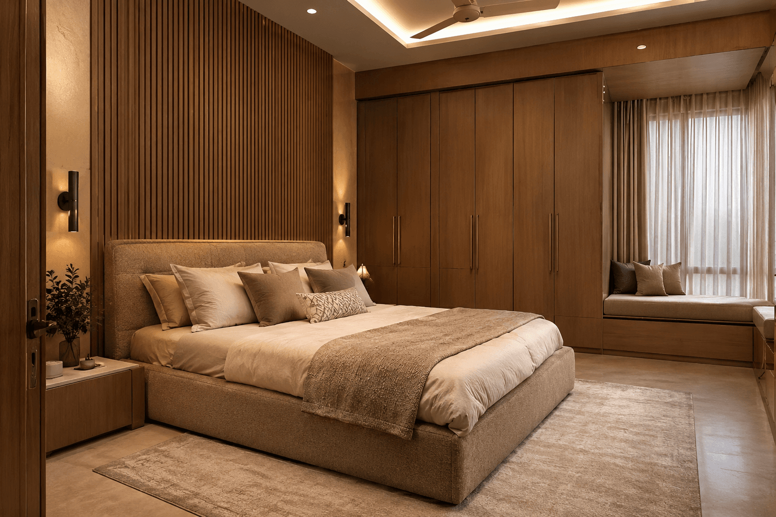 Bedroom interior design full home project Delhi NCR by IndecSpace