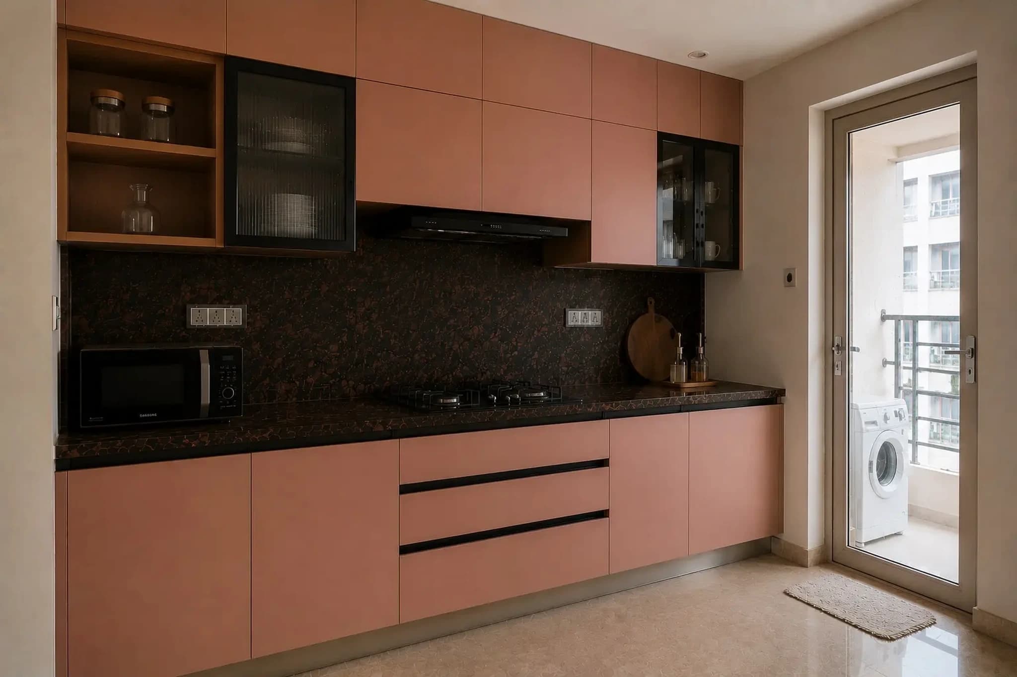 Modern Classic 3BHK Residence with Warm Beige & Walnut Interiors — detail | IndecSpace