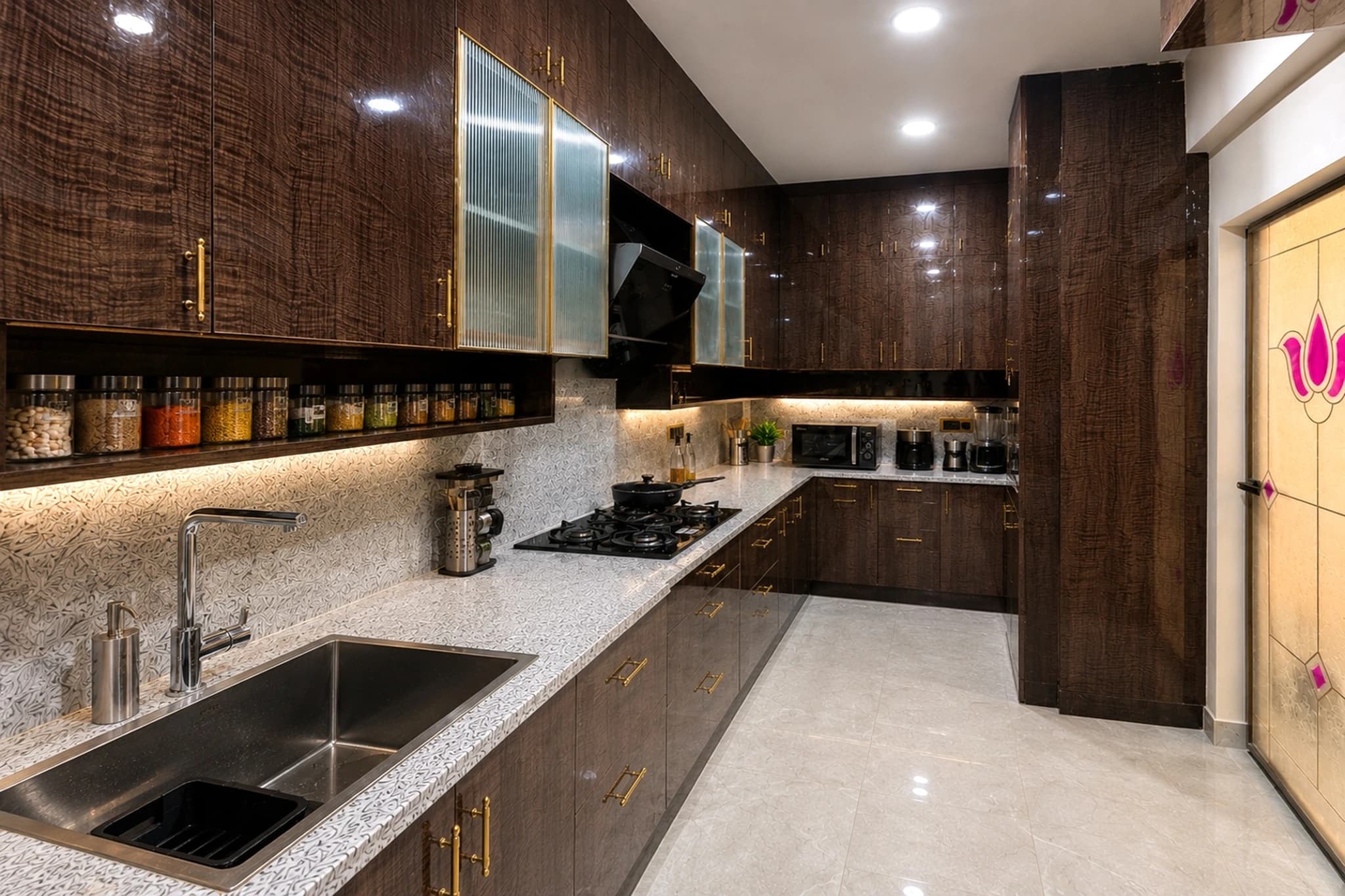 Modern Luxury 3BHK Residence with Elegant White & Gold Interiors — detail | IndecSpace